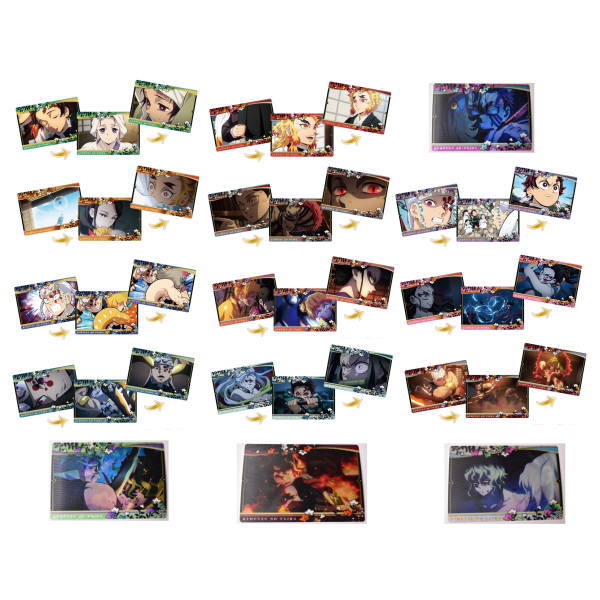 Kimetsu no Yaiba Famous Scenes Review Card Chocolate Snacks Part.4 [All 15 type set(Full Complete)]