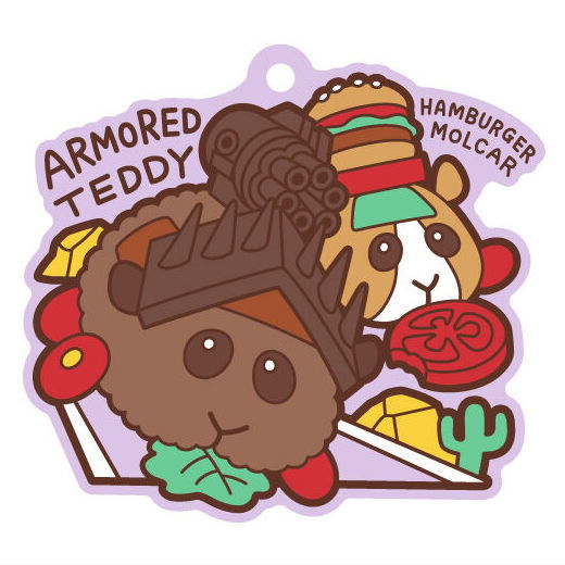 PUIPUI Molcar Pukkuri Rubber mascot Gummy [8.Armed Teddy & Hamburger Molcar]