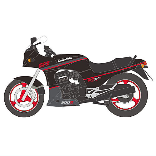 1/24 Vintage Bike Kit Vol.9 KAWASAKI GPZ 900R [5.1988 A5 European Specs Ebony x Pearl Cosmic Gray]