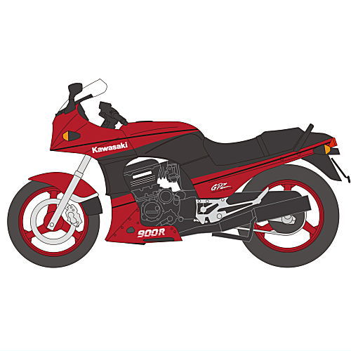 1/24 Vintage Bike Kit Vol.9 KAWASAKI GPZ 900R [6.1990 A7 European Specs Firecracker Red x Ebony]