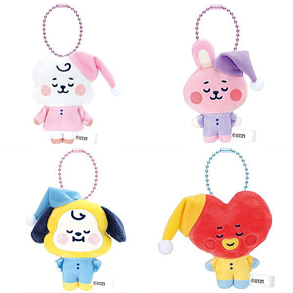 BT21 Fuwa Fuwa Mascot Part.3 [Assorted 4 type set (2.RJ/4.COOKY/6.CHIMMY/7.TATA)]