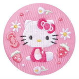 Sanrio characters embroidery can badge with biscuit [1.Hello Kitty]