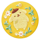 Sanrio characters embroidery can badge with biscuit [6.Pompompurin]