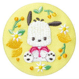 Sanrio characters embroidery can badge with biscuit [7.Pochacco]