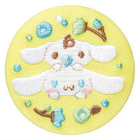 Sanrio characters embroidery can badge with biscuit [10.Cinnamoroll 2]