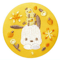 Sanrio characters embroidery can badge with biscuit [12.Pochacco 2]