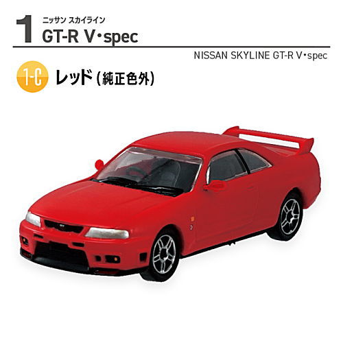 1/64 Scale Nissan Famous Vehicle Legend '23 Skyline [3.(1-C) Nissan Skyline GT-R V spec Red (Not factory color)]
