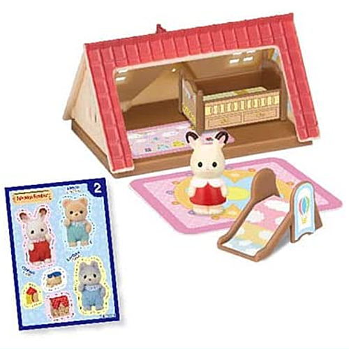 Sylvanian Families Mini Series First Sylvanian Families (Kabaya Original Shokugan) [2.Baby room and Chocolate Rabbit Baby (Creme)]