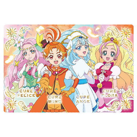Movie PreCure All Stars F Kirakira Card Gummy [12.Cure Wing & Cure Ange & Cure Felice & Cure Flora (Holo Rare Card)]