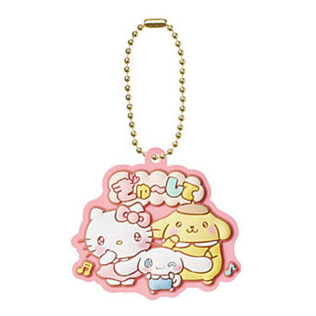 Sanrio Characters Pukkuri Rubber Mascot Gummy Part.4 [14.Hello Kitty x Cinnamoroll x Pompompurin]