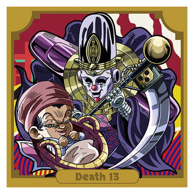 Niforamtion JoJo's Bizarre Adventure Sticker Wafer Stardust Crusaders Part.1 [20.Mannish Boy/Death Thirteen (Rare)]