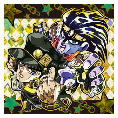 Niforamtion JoJo's Bizarre Adventure Sticker Wafer Stardust Crusaders Part.1 [23.Jotaro Kujo/Star Platinum (JoJo rare)]