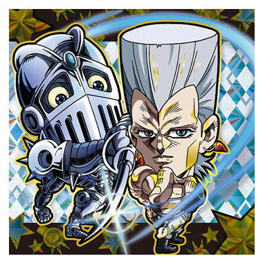 Niforamtion JoJo's Bizarre Adventure Sticker Wafer Stardust Crusaders Part.1 [27.Jean Pierre Polnareff/Silver Chariot (JoJo rare)]