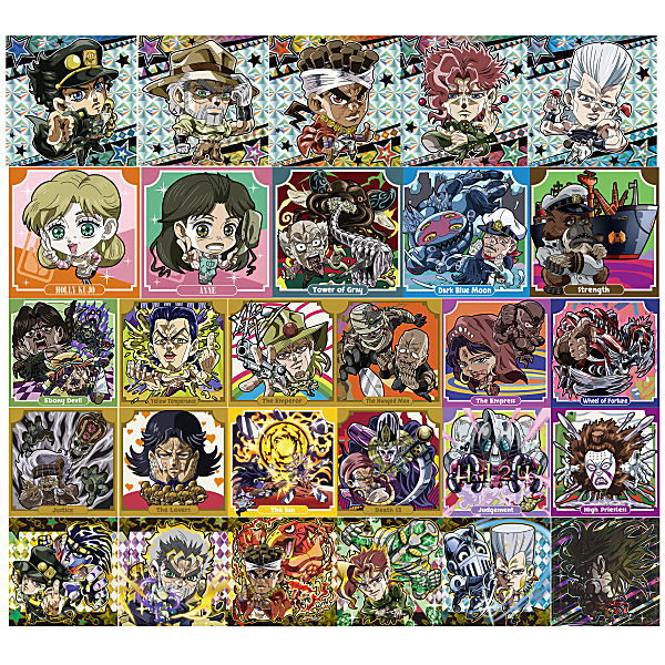 Niforamtion JoJo's Bizarre Adventure Sticker Wafer Stardust Crusaders Part.1 [All 28 type set(Full Complete)]