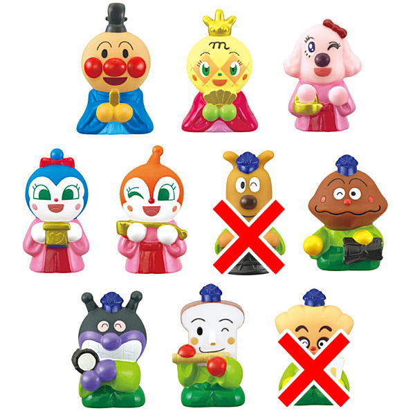 Atsumare Anpanman P80 [Assorted 8 type set (1.Anpanman/2.Melonpanna-chan/3.Rare Cheese-chan/4.Kokin-chan/5.Dokin-chan/7.Currypanman/8.Baikinman/9.Shokupanman)]