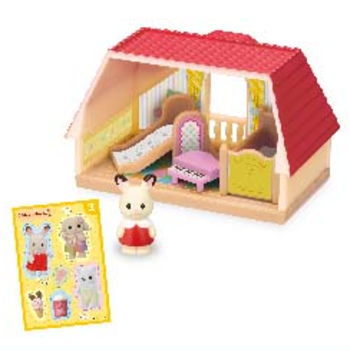 Sylvanian Families mini series 3-story stylish house [3.Baby room and Baby chocolate rabbit (Clem)]