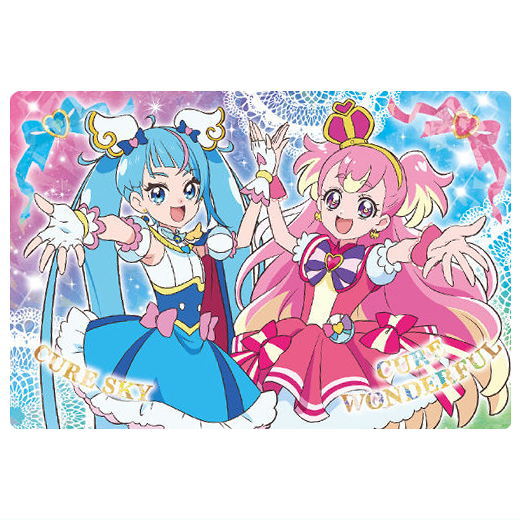 Wonderful PreCure Kirakira card gummy baton touch [17.Baton touch card : Cure Sky & Cure Wonderful (Holo Rare Card)]