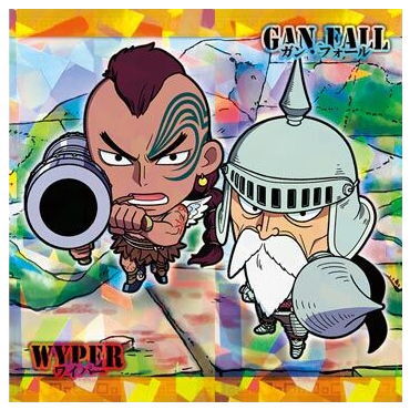 Niforamtion ONE PIECE Pirate Sticker Wafer LOG.7 Emperor of the sea [17.Wyper & Gan Fall (Grand rare)]
