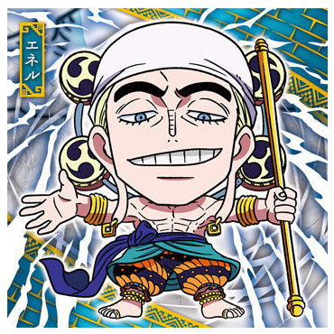 Niforamtion ONE PIECE Pirate Sticker Wafer LOG.7 Emperor of the sea [28.Enel (Super rare)]