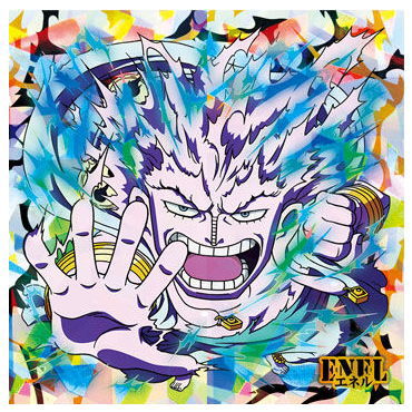 Niforamtion ONE PIECE Pirate Sticker Wafer LOG.7 Emperor of the sea [30.Enel (Grand rare)]