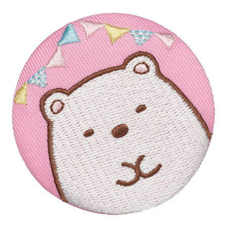 Sumikkogurashi embroidered tin badge biscuit [1.Shirokuma]