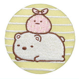 Sumikkogurashi embroidered tin badge biscuit [6.Shirokuma and Furoshiki]