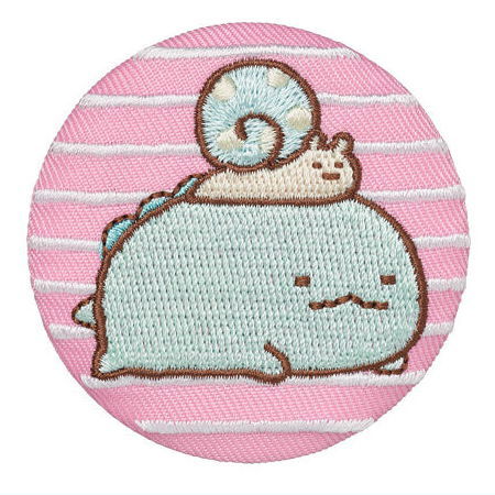 Sumikkogurashi embroidered tin badge biscuit [10.Tokage and Nisetsumuri]