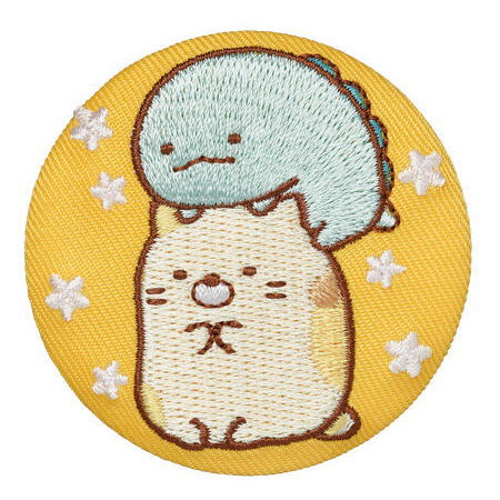 Sumikkogurashi embroidered tin badge biscuit [12.Neko and Tokage]