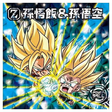 Dragon Ball Super Warriors Sticker Wafer Super Tenkaichi no Densetsu [28.Son Gohan & Son Gokou (God rare)]