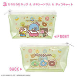 Sanrio Characters Colorful Pouch [3.Kerokerokeroppi  & Tuxedo Sam & Chococat]