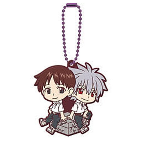 Gashapon Kuji Evangelion: 3.0+1.0 Thrice Upon a Time Assort [7.B award: Rubber mascot Shinji Ikari & Kaworu Nagisa]