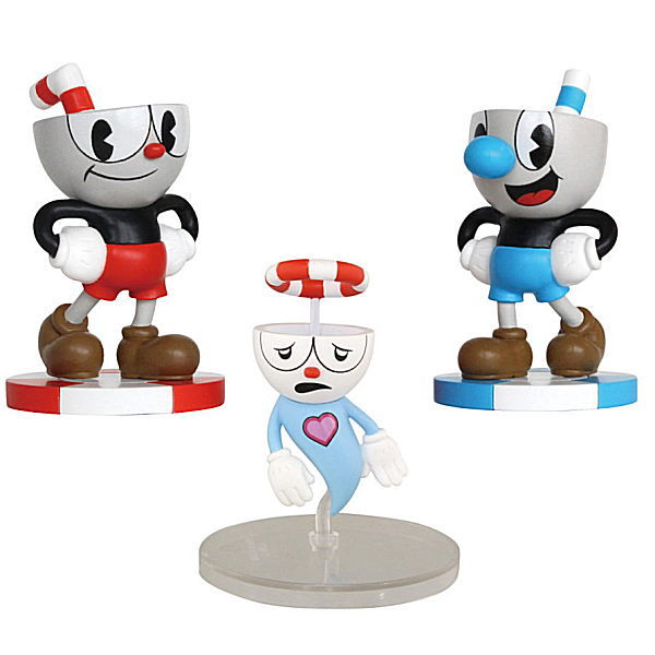 CUPHEAD Cuphead & Mugman Figure collection [Assorted 3 type set (1.Cuphead/2.Mugman/3.Cuphead (game over))]