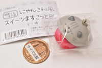 Pobotto. Nyanko Japanese-style sweets mascot Ball chain [4.Nyanko Ichigo Daifuku Gray]