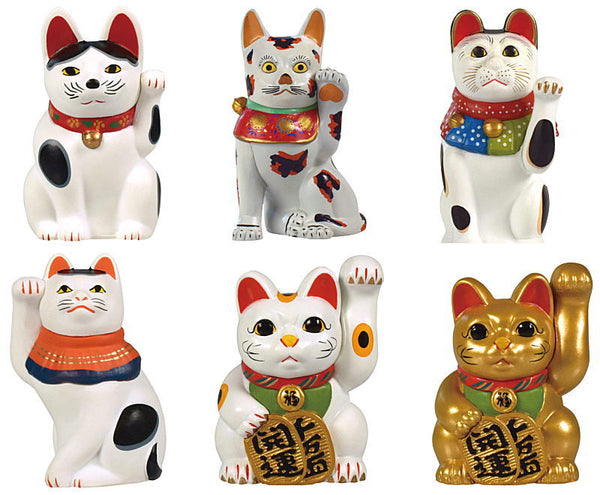 Japanese Maneki Neko (Lucky God) Miniature Collection [All 6 type set ...