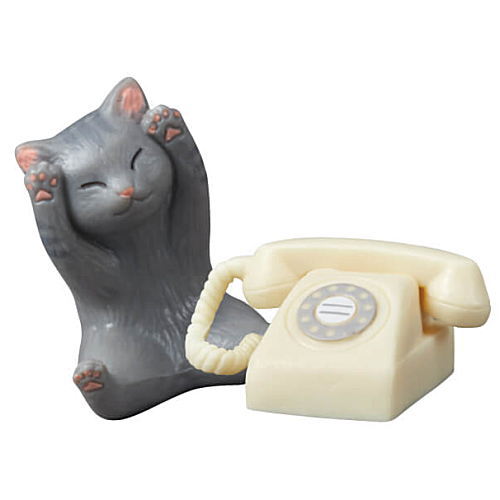 Showa home appliances and cats [2.Phone (white) and American Shorthair Cat]