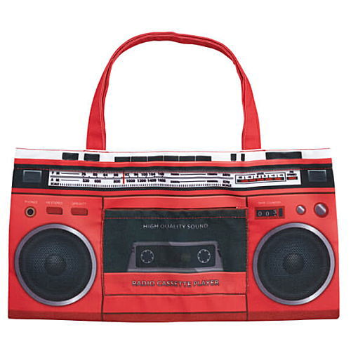 Radio cassette tote and cassette pouch [1.Radio cassette tote (red)]