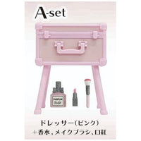 Mini trunk dresser and cosmetic tool set [1.Dresser (pink)]
