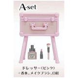 Mini trunk dresser and cosmetic tool set [1.Dresser (pink)]