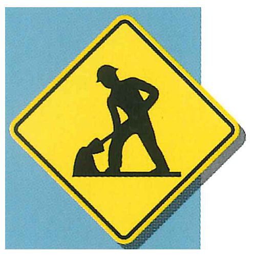 Sign mini towel Part.2 [1.Warning sign (Road Works)]