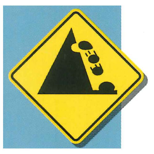 Sign mini towel Part.2 [5.Warning sign (Falling or Fallen Rocks)]