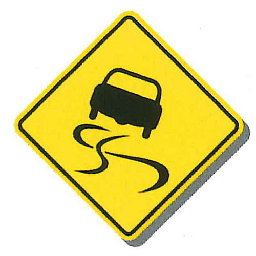 Sign mini towel Part.2 [6.Warning sign (Slippery Road)]