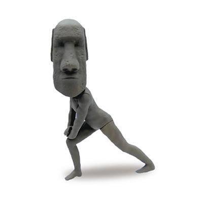 Moai mascot figure to stretch [2.Stretch the Achilles tendon]