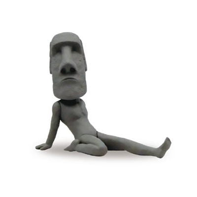Moai mascot figure to stretch [3.Stretch the front thigh]