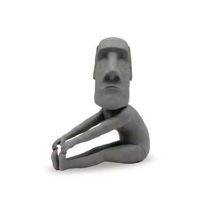 Moai mascot figure to stretch [4.Bend forward]