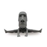 Moai mascot figure to stretch [5.Bend forward with open legs]
