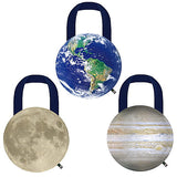 Science Technicolor Astronomical Observation Eco Bag Collection [Assorted 3 type set (1.Earth/2.Moon/3.Jupiter)]