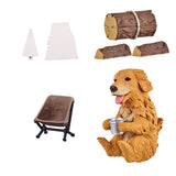 Animal camp 02 [8.Golden retriever (with firewood, chair B, tent parts)]