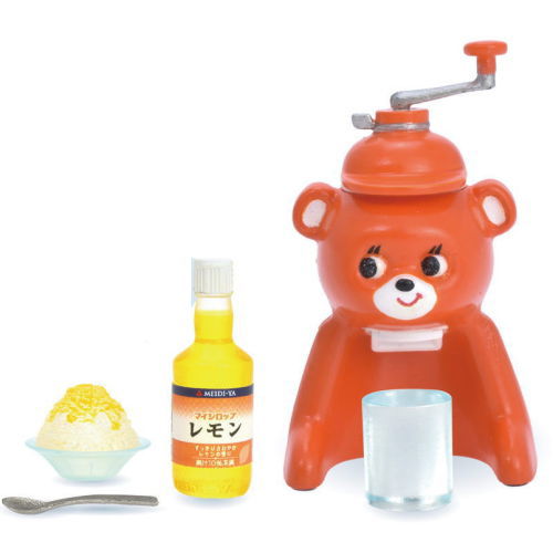 Japanese shaved ice miniature collection [4.Tiger Ice Scraper (Orange) + My Syrup (Lemon)]