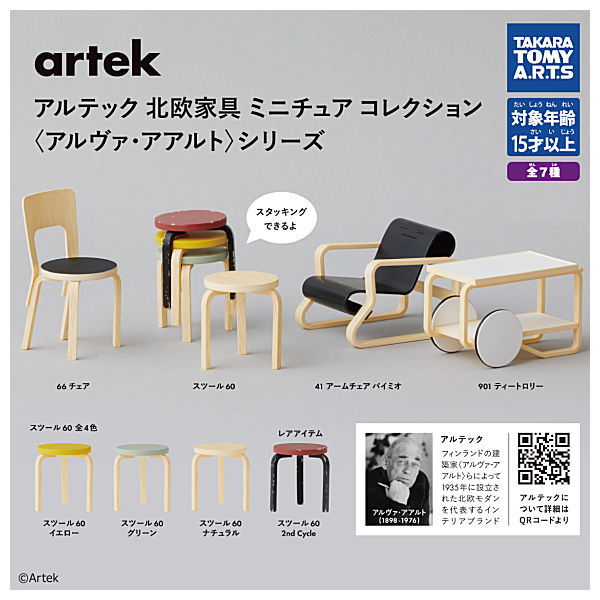 Artek Scandinavian Furniture Miniature Collection Alvar Aalto Series [All 7 type set(Full Complete)]