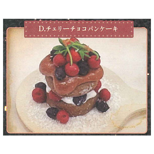 Super Precision Resin Clay SWEETS on wood board [4.Cherry chocolate pancakes]